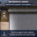 LUXRITE Square LED Up and Down Wall Sconces Set of 2, Metal, 5CCT 2700K | 3000K | 3500K | 4000K | 5000K, Modern Indoor and Outdoor Wall Light, 15W, 1000LM, IP65 Waterproof, ETL Listed - Black