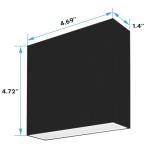 LUXRITE Square LED Up and Down Wall Sconces Set of 2, Metal, 5CCT 2700K | 3000K | 3500K | 4000K | 5000K, Modern Indoor and Outdoor Wall Light, 15W, 1000LM, IP65 Waterproof, ETL Listed - Black