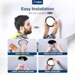 Amico 12 Pack 6 Inch 5CCT Ultra-Thin LED Recessed Ceiling Light with J-Box, 2700K/3000K/3500K/4000K/5000K Selectable, 12W Eqv 110W, Dimmable Canless Downlight, 1050LM High Brightness, Black - ETL