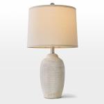 USumkky 24 inch Vintage Ceramic Table Lamp - Single Farmhouse Rustic Bedside Lamp with Natural Textured Finish, Nightstand Lamps for Living Room, Bedroom, End Table