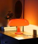 Anykonio Orange Mushroom Lamp, Mid Century Modern Table Lamp for Bedroom, Minimalist Mushroom Decor Bedside Small Lamps, 2700K(Bulb Included, Plug Powered)