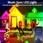 100FT Permanent Outdoor Lights - Waterproof Smart LED RGB Eaves Lights with App/Remote Control, Music Sync & DIY Scenes, Perfect for Christmas, Halloween, Parties & Daily Decor, Ideal for House Roof
