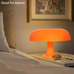 Anykonio Orange Mushroom Lamp, Mid Century Modern Table Lamp for Bedroom, Minimalist Mushroom Decor Bedside Small Lamps, 2700K(Bulb Included, Plug Powered)