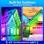 100FT Permanent Outdoor Lights - Waterproof Smart LED RGB Eaves Lights with App/Remote Control, Music Sync & DIY Scenes, Perfect for Christmas, Halloween, Parties & Daily Decor, Ideal for House Roof