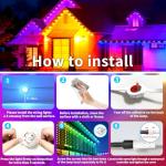 100FT Permanent Outdoor Lights - Waterproof Smart LED RGB Eaves Lights with App/Remote Control, Music Sync & DIY Scenes, Perfect for Christmas, Halloween, Parties & Daily Decor, Ideal for House Roof