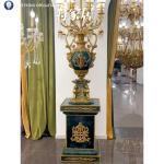 European and American style luxury villa mansion floor lamp pure copper ceramic French lighting lobby luxury Czech crystal lamps