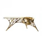 Lotus console desk lamp luxury pure copper special-shaped decorative coffee table villa outdoor balcony tables and chairs