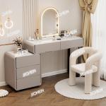 Cream wind rock slab solid wood dresser chest cabinet integrated with lamp makeup table bedroom modern