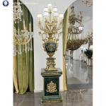 European and American style luxury villa mansion floor lamp pure copper ceramic French lighting lobby luxury Czech crystal lamps