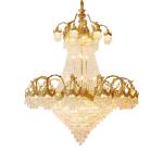 European Villa Hall Crystal Large Chandelier High Ceiling Living Room Lamp French Duplex Lobby Brass Grand Pendant Light