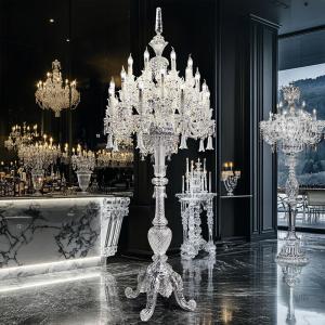 Floor lamp hotel lobby villa living room modern luxury decoration crystal floor lamp
