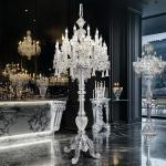 Floor lamp hotel lobby villa living room modern luxury decoration crystal floor lamp