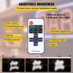 SucceBuy Neon Sign Light "Happy Birthday" Transparent Acrylic Wall Decor Wedding Party Illuminated Signage LED Neon Night Lamp