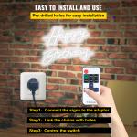 SucceBuy Neon Sign Light "Happy Birthday" Transparent Acrylic Wall Decor Wedding Party Illuminated Signage LED Neon Night Lamp