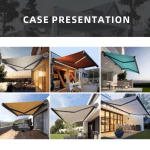 Electric Full Box Awning Aluminum Frame Tarpaulin Retractable Canopy Roof With LED Light Outdoor Patio Awning