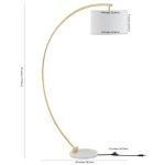 SAFAVIEH Lighting Collection Madigan Contemporary Gold/White 70-inch Arched Floor Lamp (LED Bulb Included)