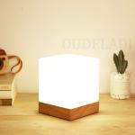 OUDELADI Bedside table lamp solid wood glass night light simplicity warm E27 Bedroom living room study desk lamp