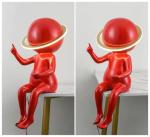 Kindergarten Decor Art Ornament Modern Indoor LED Yellow Astronaut Sculpture Floor Lamp