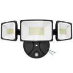Onforu 70W LED Dusk to Dawn Flood Lights, 7000LM Black Exterior Security Outdoor Lighting,IP65 Waterproof Outdoor 3 Adjustable Heads Photocell Light Fixture,6500K Floodlight for Garage,Patio,Yard