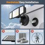 Onforu 70W LED Dusk to Dawn Flood Lights, 7000LM Black Exterior Security Outdoor Lighting,IP65 Waterproof Outdoor 3 Adjustable Heads Photocell Light Fixture,6500K Floodlight for Garage,Patio,Yard