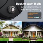 Onforu 70W LED Dusk to Dawn Flood Lights, 7000LM Black Exterior Security Outdoor Lighting,IP65 Waterproof Outdoor 3 Adjustable Heads Photocell Light Fixture,6500K Floodlight for Garage,Patio,Yard