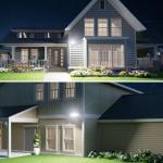 Onforu 70W LED Dusk to Dawn Flood Lights, 7000LM Black Exterior Security Outdoor Lighting,IP65 Waterproof Outdoor 3 Adjustable Heads Photocell Light Fixture,6500K Floodlight for Garage,Patio,Yard