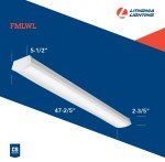 Lithonia Lighting FMLWL 48 840 Low-Profile LED Flush Mount Ceiling Light, Wraparound Lighting Fixture for Kitchen, Laundry Room, Garage, and More, 4-Foot, 4000K Cool White