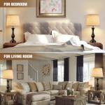 Upgraded Touch Table Lamps Set of 2, 22" Tall Bedside Lamps with USB C+A Ports, 3 Way Dimmable Nightstand Lamps for Bedroom, Living Room, Office, Black Lamp with Beige Lampshade, Bulb Included