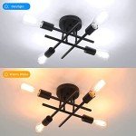 Matte Black Modern Semi Flush Mount Ceiling Light