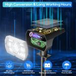 NYMPHY Solar Lights Outdoor Waterproof IP68, 56 LED 3 Lighting Modes Solar Powered Garden Yard Spot Solar Lights for Outside Landscape- 6 Pack (Cool White)