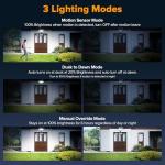 LUTEC 80W 9000LM LED Security Light Hardwire Motion Sensor Outdoor Lights, 4 Head LED Flood Lights Outdoor 5000K Daylight, IP65 Waterproof, Motion Detected Lights for Outside, Garage, Yard (Black)