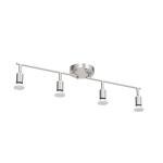 Unicozin LED 4 Light Track Lighting Kit, Matt Nickel 4 Way Ceiling Spot Lighting, Flexibly Rotatable Head, Modern Track Light Included 4 x LED GU10 Bulb (4W, Daylight White 5000K, 400LM)