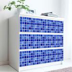 10pcs/bag Blue Flat Mosaic Matte Tile Sticker Home Room Floor Decor Wall Decals Waterproof Oil-proof PVC Wall Papers