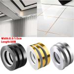 50M*0.5/1/2cm Silver/Black/Gold Foil Self Adhesive Floor Tile Strip Seam Sticker Waterproof Wall Sealing Tapes Home Decor Decals