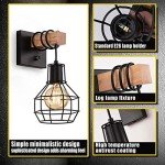Black Wall Sconces with Dimmer ON/Off Switch, Cage Wall Mount Light Fixture Industrial Farmhouse Lighting for Living Room Kitchen, C71Y215