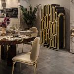 Light luxury high-end solid wood dining side cabinet designer luxury art wall decorative locker