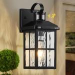 YJXGDIL Motion Sensor Outdoor Lights Dusk to Dawn Porch Light Black Exterior Lighting Fixtures Modern Outside Wall Mount Coach Lamp for House Garage Patio Front Door