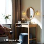 Shenmoyl Vintage Wall Sconces with Cute Green Tulip Glass Lampshade 180 Degree Adjustable Brass Sconces Hradwired Modern Wall Lighting Fixture with Switch for Bedside Bedroom Doorway