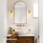 Shenmoyl Vintage Wall Sconces with Cute Green Tulip Glass Lampshade 180 Degree Adjustable Brass Sconces Hradwired Modern Wall Lighting Fixture with Switch for Bedside Bedroom Doorway