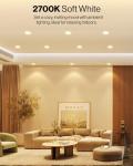 Sunco Retrofit LED Recessed Lighting 6 Inch, Downlight Can Lights for Ceiling, Baffle Trim, 965 LM, 13W (120W Equivalent), 2700K Soft White, Dimmable, Damp Rated UL 4 Pack.