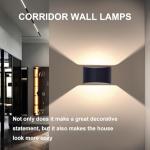 KICAAO Modern LED Wall Sconce,Warm White 3000K,Hardwired Indoor Outdoor Black Wall Lights Set of 2 Up and Down Wall Mount Light for Living Room Bedroom Hallway Corridor Conservatory(with G9 Bulbs)