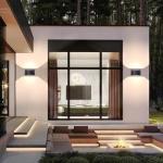 KICAAO Modern LED Wall Sconce,Warm White 3000K,Hardwired Indoor Outdoor Black Wall Lights Set of 2 Up and Down Wall Mount Light for Living Room Bedroom Hallway Corridor Conservatory(with G9 Bulbs)