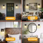 Loyareal Wall Sconces Set of Two, Wall Mounted Bedside Lamps with Rotary Switch, Matte Black Sconces Wall Lighting, Bathroom Light Fixtures with Clear Glass Shade, Wall Lights for Bedroom Living Room