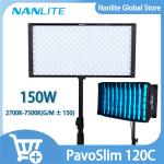 Nanlite PavoSlim 120C 150W RGBWW LED Slim Panel Light 2700K-7500K Photography Lighting for Outdoor Studio Live Fill Light