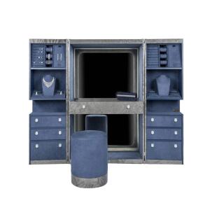 Light luxury high-end solid wood floor-to-ceiling jewelry cabinet dresser with mirror modern