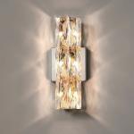 SANDYHA Modern Crystal Wall Light Long Strip Background Light LED Lighting Fixture For Home Decor Bedroom Living Room Corridor