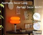 Glivpny Mushroom Lamp for Bedroom,Mid Century Modern Lamp for Nightstand, Dimmable Retro Egg Tart Bedside Small Lamps,Unique Home Mushroom Decor Aesthetic Cute Table Lamps for Living Room(Orange Red)