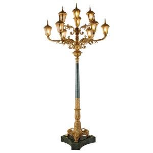 All copper, large, living room, floor lamp, European style, villa, hotel