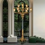 All copper, large, living room, floor lamp, European style, villa, hotel
