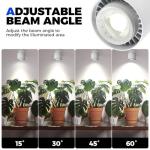 Barrina TR40a Track Grow Light for Indoor Plants, 40W Wall-Mounted Grow Bulbs with Adjustable Beam Angle (15°-60°), 5000K Full Spectrum Plant Spotlight with Timer & 16.4" Fabric Power Cord, 1-Pack